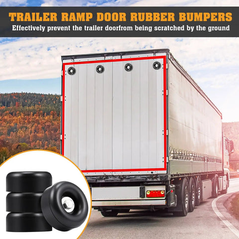 12 Pack Two Point Five Inch Trailer Ramp Door Bumpers With Screw Kits For Cargo Ramps And Truck Gates Round Rubber Bump Stops To Protect Tailgates