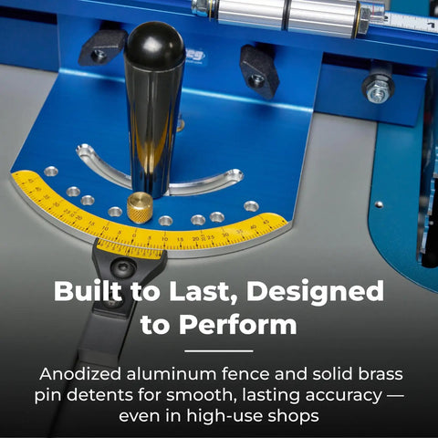 Premium Table Saw Miter Gauge Kit Featuring An Adjustable Fence For Dead On Angles And Crisp Woodworking Cuts That Shoot Straight Every Time highlighting aluminum fence and precision scale.