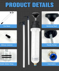 Ultimate 200Cc Fluid Extractor Pump For Oil Gas Power Steering Brake And Transmission with two hoses and silicone connector.
