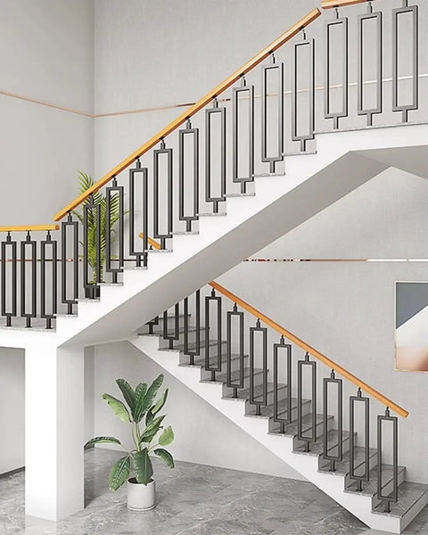 Rock Solid Adjustable Angle Stair Railing Bracket For Balusters And Spindles With Hella Tough Steel Build featured on interior staircase.