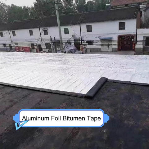 Top Shelf Aluminum Foil Bitumen Tape Real Heavy Duty Roof Leak Blocker Waterproof Butyl Rubber Flashing Roll on roof surface.