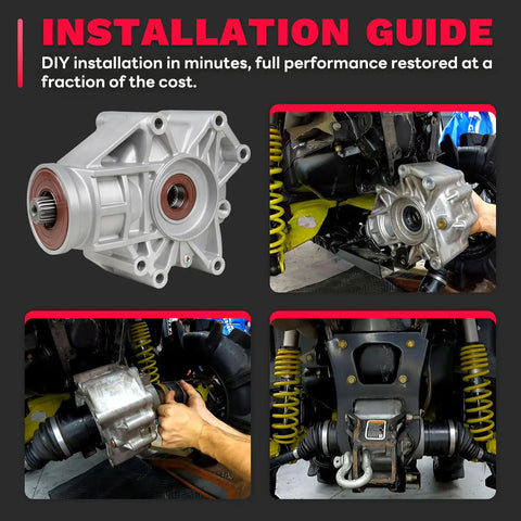 Installation guide for Heavy Duty Upgraded Rear Differential For Can Am Outlander Renegade Atv 2019, showing assembly details.
