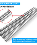 6 Pcs M5 X 200mm Fully Threaded Rod Kit Featuring Top Shelf 304 Stainless Steel With Rust Proof Machine Threads.