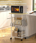 Rolling Kitchen Microwave Cart With 3 Tier Stand And Adjustable Shelf On Wheels Go To Storage Rack in kitchen with microwave
