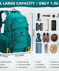 40L Waterproof Hiking Backpack For Outdoor Adventures Go To Ultra Lightweight Daypack With Large Main Compartment and Accessories
