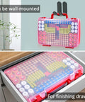 Massive 269 Battery Organizer Case With Built In Tester Dual Sided Storage For AA AAA 9V C D 18650 And Button Cells Keeps Batteries Sorted Easy Access And Ready For Any Household Project, wall-mounted in drawer