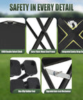 Details of the Two Pack Folding Camping Stool With Upgraded Latch Buckle showing 600D Oxford cloth and steel frame features