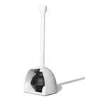Hassle Free Toilet Plunger With Drip Proof Cover For Zero Mess And Easy Under Sink Storage Features A Wide Flat Handle Delivers Serious Power To Blast Stubborn Clogs Built For Daily Use in white holder.