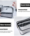 Clear Travel Toiletry Bag Set TSA Approved 3 Piece Quart Size Carry On Bags For Women And Men See Through Cosmetic Makeup Bags