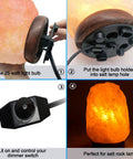 Himalayan Salt Lamp Cord Set With Dimmer Switch And A 6 Foot Cord, Easy Plug In Setup, Salt Rock Lamp Replacement Kit, 4-step guide