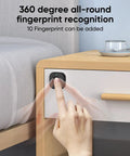Person using Smart Cabinet Lock With Fingerprint, Bluetooth App And Apple Watch Unlock, No Key Needed Hidden Drawer Wardrobe Lock