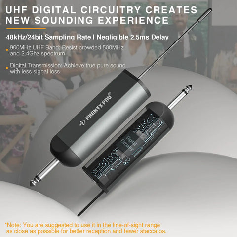 Dual Wireless Microphone System For Live Performances With 2 Bodypack Transmitters And Portable Mini Receiver, UHF 902-928MHz, Encrypted