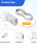 Replacement 3V 2 Prong Charger Power Cord For Waterpik Cordless Water Flosser WP360 WP360W WP360C WP400 WP440 WP440C WP450 1.5m length shown