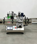 High Speed Fully Automatic Labeling Machine For Round Bottles Delivers Badass Efficiency With Touch Screen Interface, front view.
