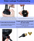 Instructions for handling water leakage in Outdoor Misting System With Adjustable Stand And 360° Flexible Hose Ultra Fine 0.5mm Nozzles For Patio Cooling Backyard Oasis Poolside And BBQ Includes 26Ft Hose And Tripod.
