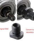 Premium M10 Angle Grinder Wheel Conversion Adapter For 100mm Power Tools showing original and converted M10/M14/M16 threaded adapters.