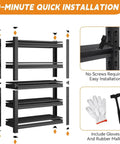 Heavy Duty Garage Shelving Unit 72 Inch Tall With 3000 Lbs Capacity 5 Tier Adjustable Metal Storage Shelves Installation Guide