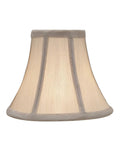 Beige Faux Silk Bell Clip On Chandelier Shade With Brass Fitter, 3 In Top, 6 In Bottom, 5 In Slant, 40W Max Bulb, Set Of 9