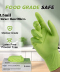 Finetex nitrile disposable gloves, green, size small, 100-count, latex-free and powder-free.