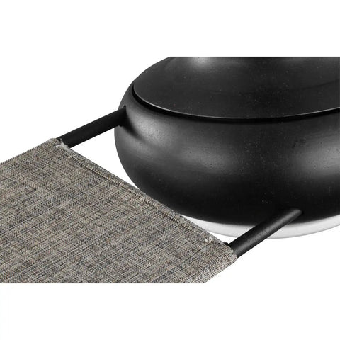 Close-up of the Edisto 54 Inch Indoor Outdoor Ceiling Fan With Two Canvas Wrapped Blades, UV Inhibitors, Charcoal Finish detail