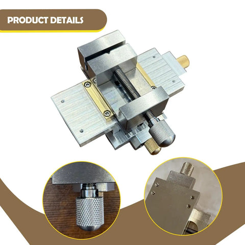 Heavy Duty Cross Slide Table With Integrated Vice And Buttery Smooth Micro Tuning Xy Linear Module for precise positioning.