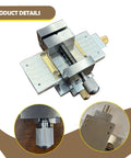 Precision Xy Slide Table For Drill Press Featuring Hand Crank Micro Tuning, showing detailed mechanism and adjustment knobs.