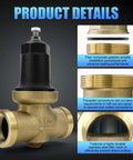 Front view of Amazon 114-NR3XL pressure-reducing valve, brass body, black regulator cap, 1-1/4 in NPT ports