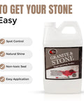 64 Oz Impregnating Stone Sealer All In One With Stain Guard For Granite Marble Quartzite Tile And Grout, easy application.