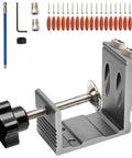 Pocket Hole Jig Kit For Woodworking Pros And DIY Fans With 2 Drill Bits, All Metal Durability, M4 25mm Screws, Accessories