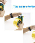 Heavy Duty Ergonomic Packing Tape Gun Dispenser Adjustable 2 Inch Box Sealer No Fuss Quick Release Blade showing thread tips.