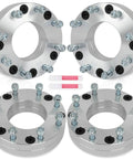 4-piece 2 Inch Wheel Spacers Adapters For 6x5.5 To 8x180 Bolt Pattern, 108mm Hub Bore with 14x1.5 Studs, 6 Lug, heavy-duty alloy kit