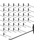 Heavy Duty 10 Inch Slatwall Hooks 32 Pack With 30 Lb Capacity For Garage Tools And Retail Displays Anti Rust Powder Coated Steel With Non Slip Rubber Tips And Secure 15 Degree Tilt