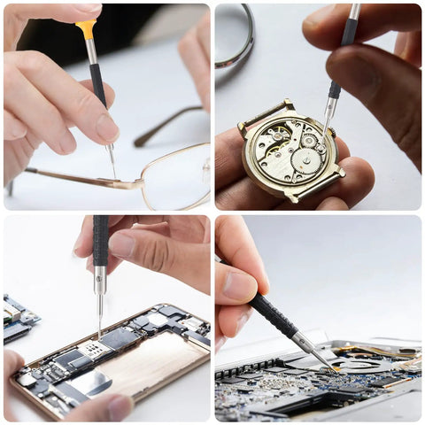Pro Grade All In One Watch Repair Screwdriver Set With 9 Precision Slotted And Phillips Bits used on watches and electronics