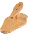 Dope Solid Oak Skull Display Kit For Table Or Wall Mount, Reversible Euro Style Display Shelf, oak wood, angled view