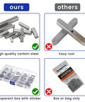 STDKDFW keyway and drive shaft keys set, 140 pcs, 3–6 mm, carbon steel, stored in a transparent box.