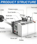 VgtHK 250W Fully Automatic Heat Shrink Tube Cutter with visible product structure and labeled components for efficient use.