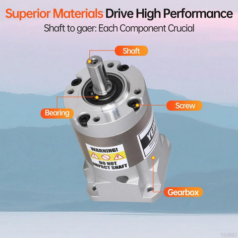 20:1 Planetary Gearbox For Nema 17 Stepper Motor, 42 To 66mm Body, shown with shaft, bearing, screw, and gearbox labels