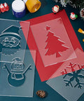 Top Tier Christmas Acrylic Lantern Templates Set Of Four Featuring Santa Claus Pine Tree Snowman And Snowflake Router Cutters