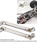 Two Pack Stainless Steel M4 RC Drive Shafts For One Tenth Scale Crawler Upgrades Universal Round Brass Ball Joint Beefed Up Low Noise High Torque Spline Design 113mm Length Fits SCX10 II And Similar Rigs