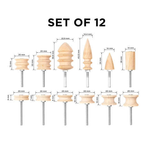 12 Piece Leather Edge Burnishing Bits For Rotary Tools Leather Polishing Bits Pro Grade Leather Working Tools Kit set of 12