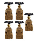Built Tough Heavy Duty Cast Brass Gate Valve With Wheel Handle Zero Drip Water Shutoff And Flow Control 4 Inch Fip threaded valves in bulk pack of 5.