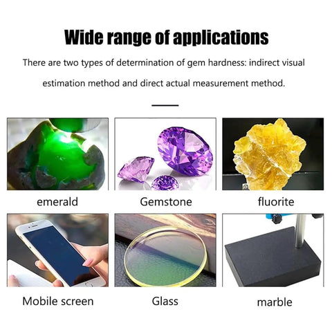 Mohs Hardness Test Kit With 10 Pens Real World 1 To 10 Scale Stainless Steel Build For Minerals Jewelry Tiles Glass Ceramics Indirect Visual Estimation Method Great For Pros DIYers And Hobbyists for emerald, glass, marble, and mobile screen testing