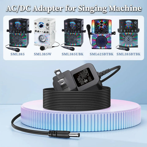 5.8V Replacement Beefy Charger For Karaoke Machine Power Adapter Compatible With SML385 SML625BTBK IN-385W IN-385 BT And More, coiled cord
