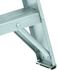 2-Foot Aluminum Step Stool For Industrial Use - Heavy-Duty 300-Pound Capacity, Rugged Gusset Bracing, Type IA AS3002, Lightweight 2-Step Ladder For Easy Low-Reach Tasks, side brace detail