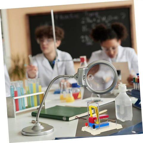 Electromagnetic Science Kit For School Labs With Coil on classroom desk with students and lab equipment in the background