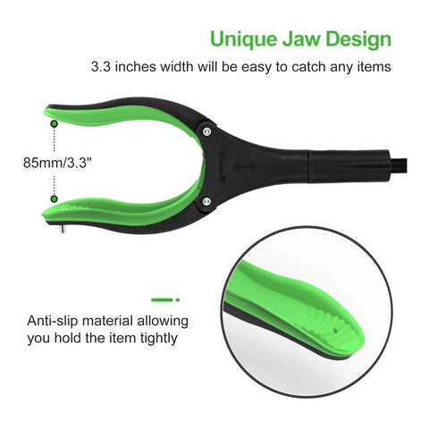 32 Inch Reacher Grabber With Magnetic Tip And 360 Degree Rotating Jaw Shoehorn 2 Pack For Indoor Outdoor Use Ideal For Seniors With Arthritis Easy One Hand Operation Durable Long Reach Green