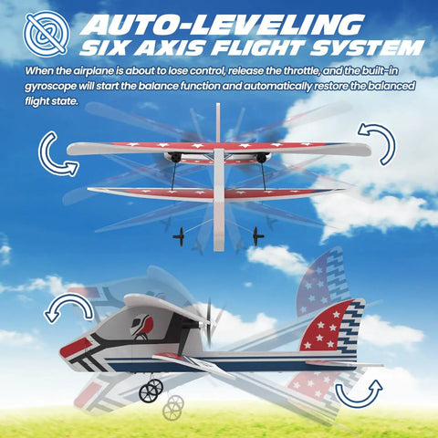 Totally Beginner Friendly RC Plane With 6 Axis Gyro Stabilizer For Smooth Flight Ready To Fly 2 Channel Glider Toy illustration