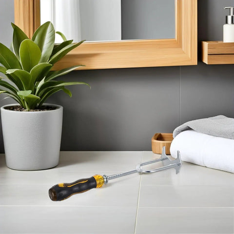 7 In 1 Faucet Wrench Multi Tool Set With Interchangeable Heads, Carbon Steel Plumbing Repair Tool on bathroom countertop