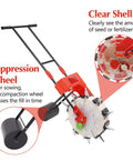 10 Beak Manual Seed Seeder For Peanut Corn And Beans, Precision Handheld Planter with clear shell and suppression wheel features