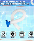 All In One 8 Piece Water Jet Connector Kit skimmer hose and Adapter B against pool grid background